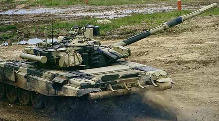 資料圖:T-90主戰(zhàn)坦克 資料圖:T-90主戰(zhàn)坦克