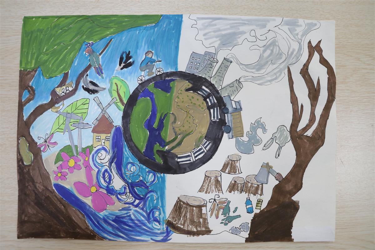 《保護環(huán)境，低碳出行》張雅涵 10歲