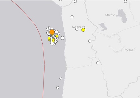 智利過去一個(gè)月內(nèi)發(fā)生近百次地震數(shù)次超6.0級(jí)